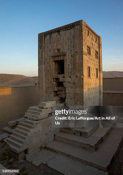 Iran, Fars Province, Shiraz, the tower knows as the ka'bah of zoroaster in naqsh-e rustam necropolis