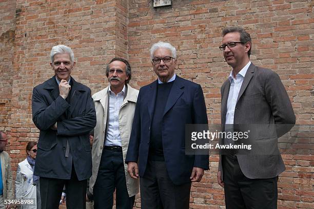 Inauguration of Italy Pavillion during the press preview for the 55th Biennale in Venice - Massimo Bray, Sandro Simionato, Paolo Baratta e Bartolomeo...