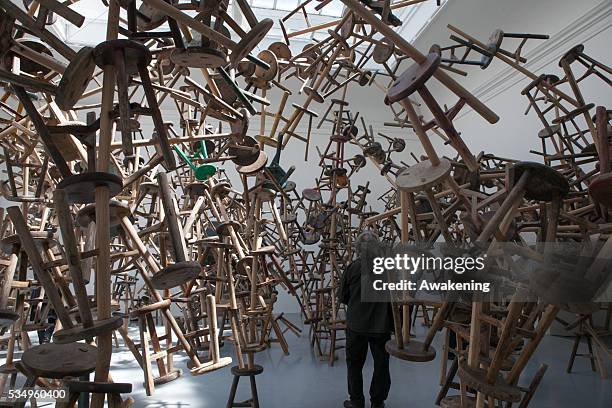 General view of the France Pavillion seen during the press preview for the 55th Biennale in Venice