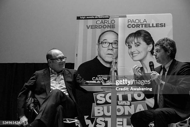 Carlo Verdone promotes his new movie 'Sotto una buona stella' at the IMG cinema in Mestre Venezia - Italy