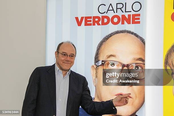 Carlo Verdone promotes his new movie 'Sotto una buona stella' at the IMG cinema in Mestre Venezia - Italy