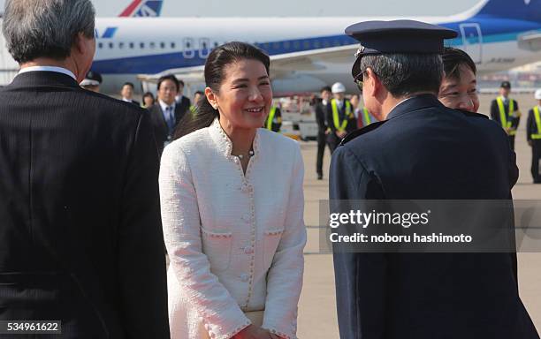 April28/2013/Noboru Hashimoto/Tokyo/Japan Jampanese Crown Prince Naruhito and Princess Masako leave Japan to atttend at Netherlands King enthronement...