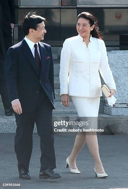 April28/2013/Noboru Hashimoto/Tokyo/Japan Jampanese Crown Prince Naruhito and Princess Masako leave Japan to atttend at Netherlands King enthronement...