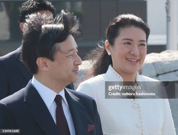 April28/2013/Noboru Hashimoto/Tokyo/Japan Jampanese Crown Prince Naruhito and Princess Masako leave Japan to atttend at Netherlands King enthronement...