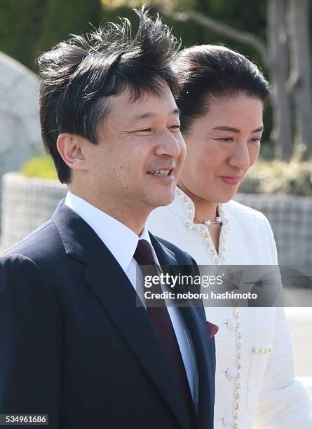 April28/2013/Noboru Hashimoto/Tokyo/Japan Jampanese Crown Prince Naruhito and Princess Masako leave Japan to atttend at Netherlands King enthronement...