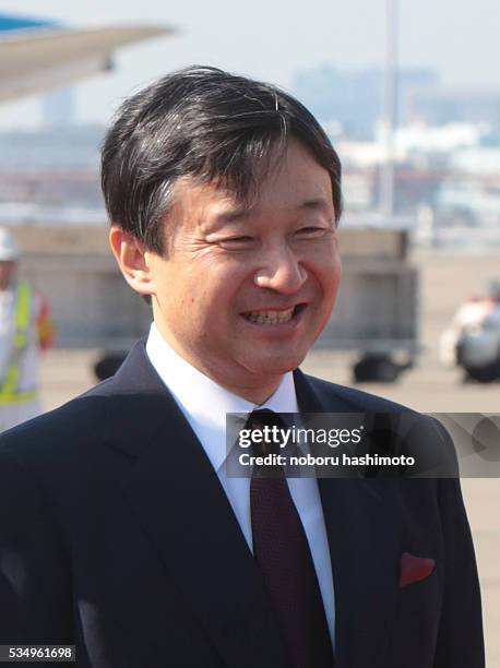 April28/2013/Noboru Hashimoto/Tokyo/Japan Jampanese Crown Prince Naruhito and Princess Masako leave Japan to atttend at Netherlands King enthronement...