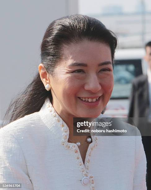 April28/2013/Noboru Hashimoto/Tokyo/Japan Jampanese Crown Prince Naruhito and Princess Masako leave Japan to atttend at Netherlands King enthronement...