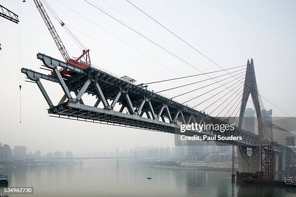 dongshuimen bridge construction, chongqing, china - bridge built structure stock pictures, royalty-free photos & images