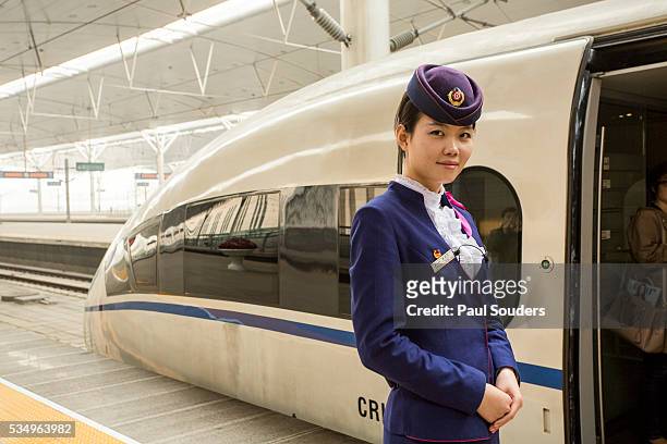 high speed railway station, tianjin, china - images of china railway high speed trains foto e immagini stock