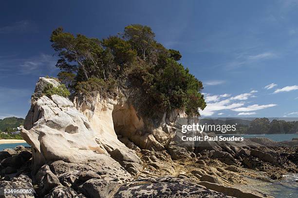 shoreline at kaiteriteri - kaiteriteri stock pictures, royalty-free photos & images