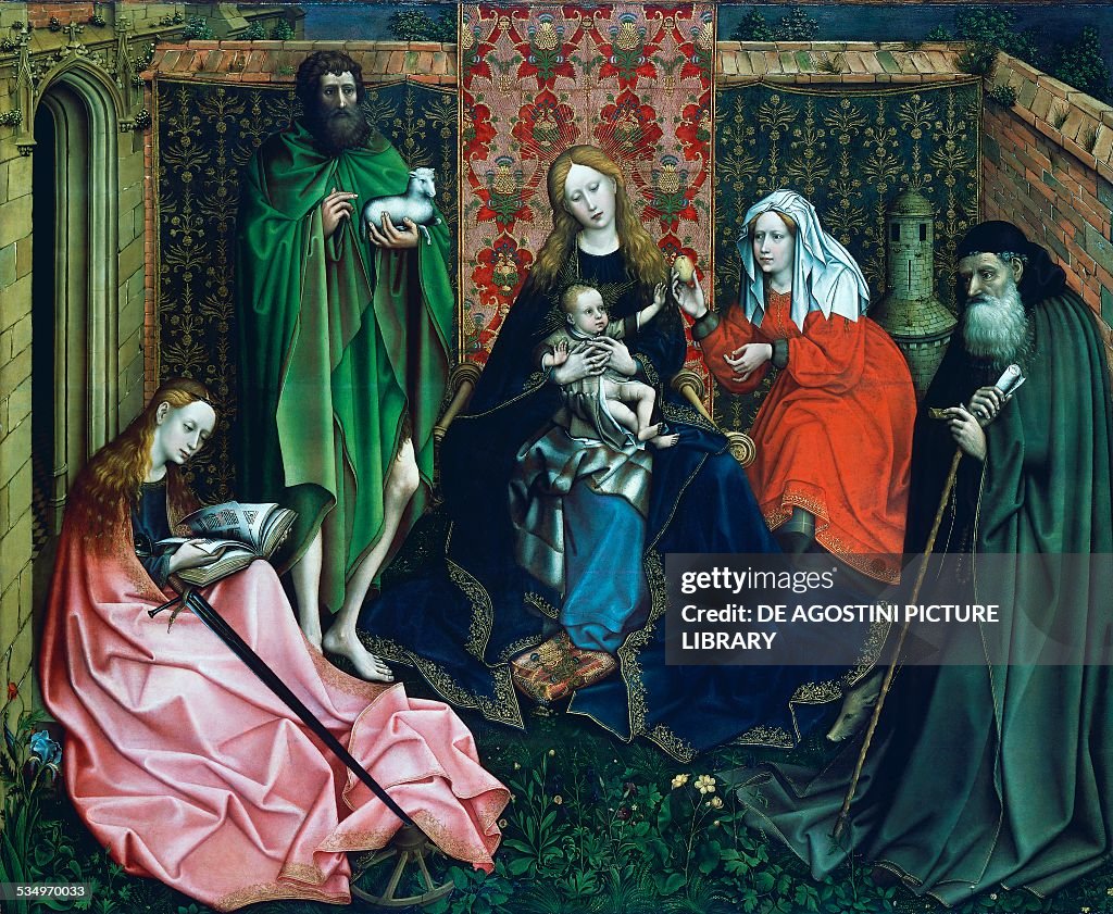Madonna and Child with Saints in Enclosed Garden