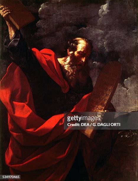 Moses with the Tablets of the Law, 1600-1610, by Guido Reni . Italy, 17th century. Rome, Galleria Borghese