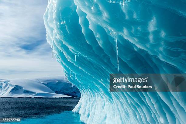 iceberg, gerlache strait, antarctic peninsula - melting ice stock pictures, royalty-free photos & images