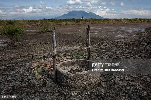 View of the destruction caused by mudflow on May 27, 2016 in Sidoarjo, East Java, Indonesia. On 29 May a mudflow eruption began in the Sidoarjo...