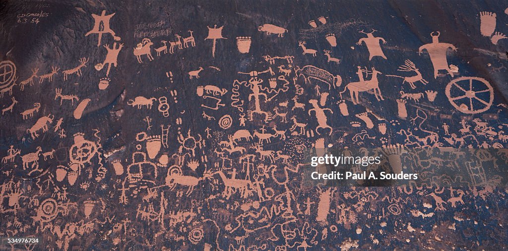 Detail of Newspaper Rock Petroglyph Panel