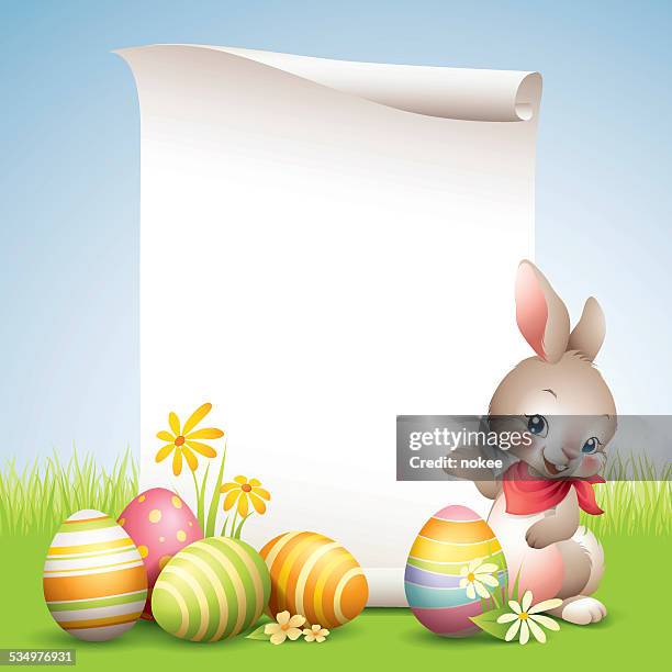 easter bunny - scroll - easter bunny 幅插畫檔、美工圖案、卡通及圖標