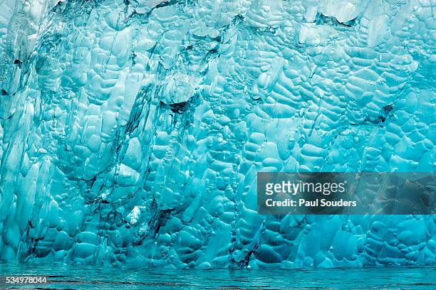 detail of iceberg in holkham bay - holkham bay alaska stock pictures, royalty-free photos & images