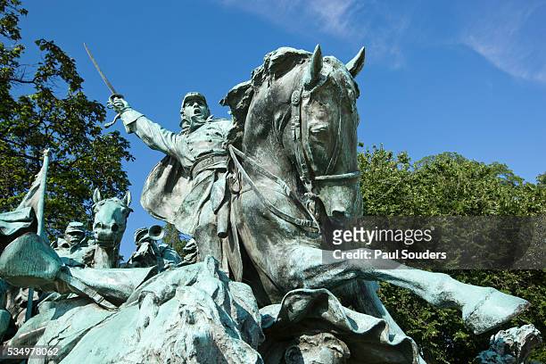 cavalry group on the ulysses s. grant memorial in washington, dc - ulysses s grant statue stock pictures, royalty-free photos & images
