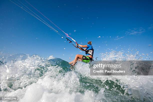 kite surfer in dominican republic - cabarete dominican republic stock pictures, royalty-free photos & images