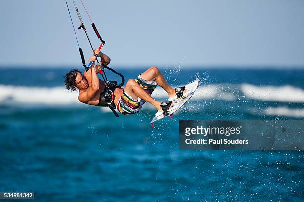 kite surfer in dominican republic - cabarete dominican republic stock pictures, royalty-free photos & images