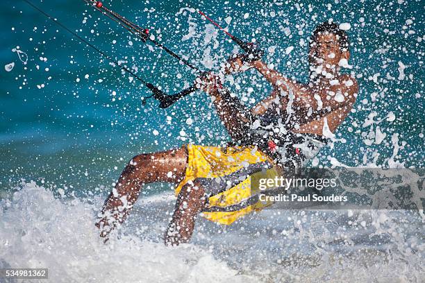 kite surfer in dominican republic - cabarete dominican republic stock pictures, royalty-free photos & images