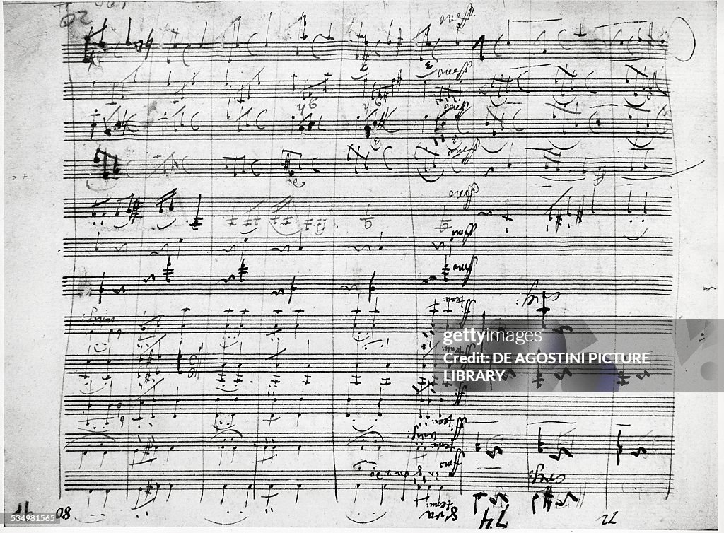 Page of Symphony No 7 in A major...