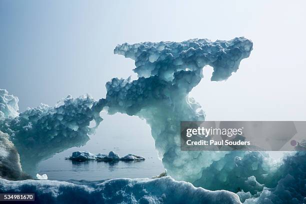 sea ice on hudson bay, nunavut, canada - hudson bay stock pictures, royalty-free photos & images