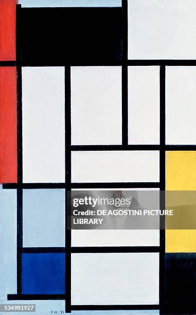 Composition with red, yellow, and blue by Piet Mondrian . Netherlands, 20th century. The Hague, Gemeentemuseum Den Haags