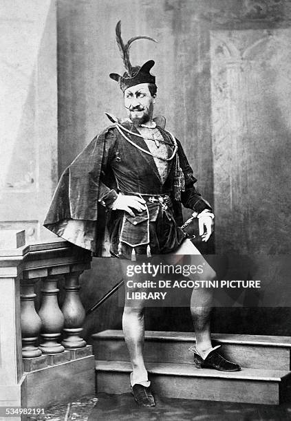 The baritone Jean-Baptiste Faure in the role of Mephistopheles from Faust by Charles Gounod for the performance at Covent Garden in London, 1864....