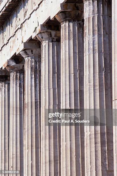 fluted marble columns of the parthenon - fluted columns stock pictures, royalty-free photos & images