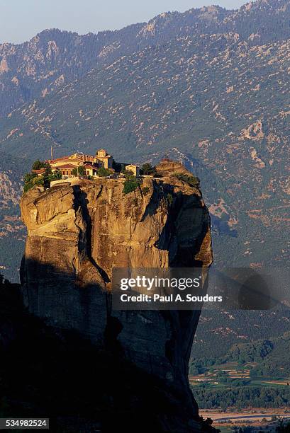 holy trinity monastery in greece - greek orthodoxy stockfoto's en -beelden