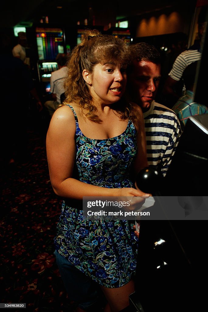 Excited Woman in Casino in Biloxi, Mississippi