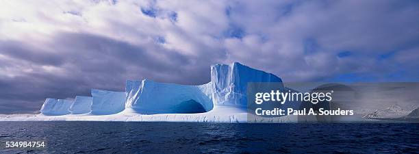 tabular iceberg in bransfield strait in antarctica - strait stock pictures, royalty-free photos & images