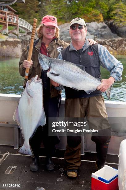 king salmon fishing, sitka, southeast alaska - king fish fotografías e imágenes de stock