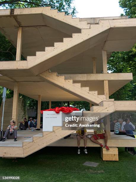 Press preview of the Venice Biennale of Architecture - in the photo view of 'one-to-one dom-ino' construction at Giardini Biennale