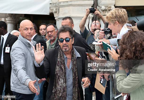 Al Pacino leaving from Hotel Excelsior during the 71st Venice Film Festival in Venice, Italy