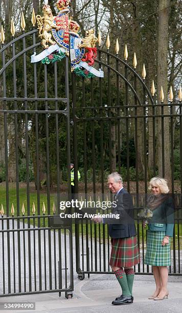 Their Royal Highnesses The Duke and Duchess of Rothesay officially open the Queen Mother Memorial Gates at Glamis Castle