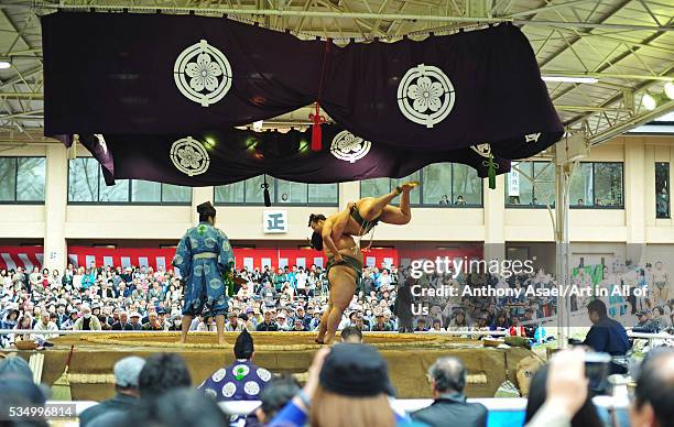 Japanese Ritual Sumo Ceremonial Sumo Tournament Photos and Premium High Res Pictures - Getty ...