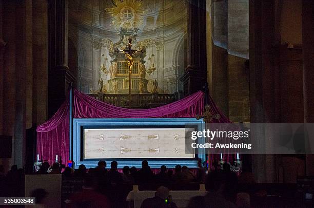 Pilgrims visit the Exposition of the Holy Shroud of Turin