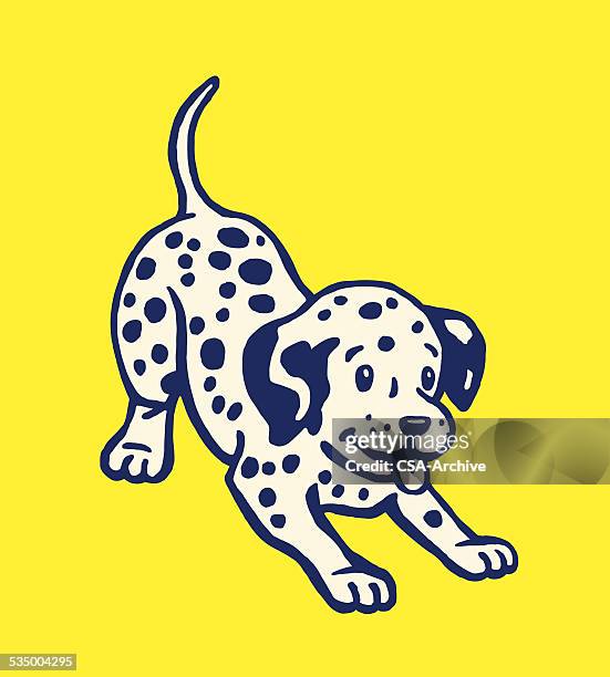 dalmatian puppy - dalmatian dog stock illustrations