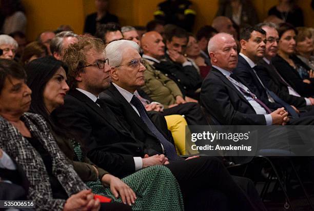 Italian Presedent of the Republic Sergio Mattarella visits the International Book Fair in Turin