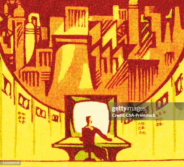 control room - data entry stock illustrations