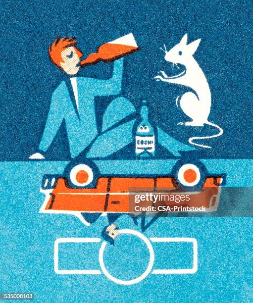 abstract drinking motif - drunk driving stock illustrations