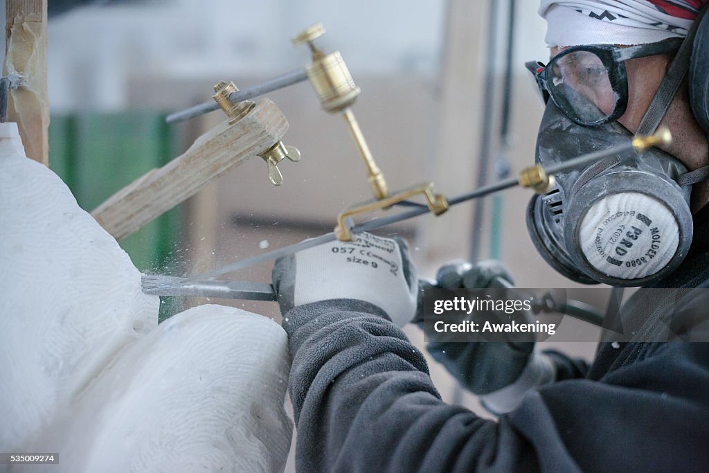 Italy - The making of marble statues in Tuscany