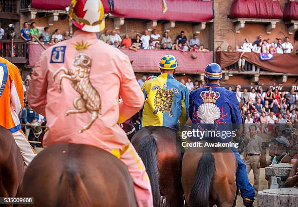 The Palio di Siena is a horse race that is held twice each year, on July 2 and August 16, in Siena, Italy. Ten horses and riders, bareback and...