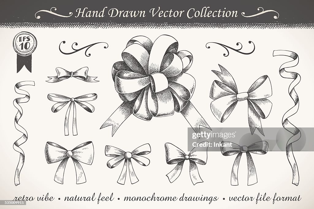 Rustic Ribbon Drawing Hand Drawn Ribbons Set High-Res Vector Graphic - Getty Images