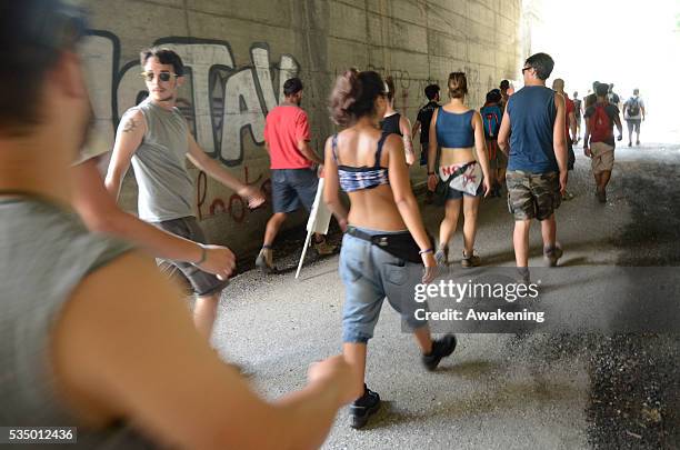 People marched to the construction site Giaglione, where they were stopped by heave Police forces.