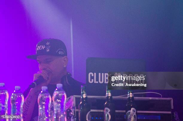 Club Dogo' Italian rapper during a concert in Turin