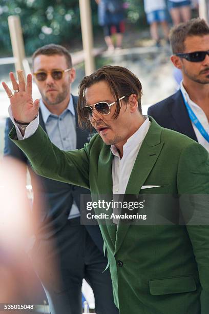 Jonny Deep attends the press opening of the 72 Venice Film Festival