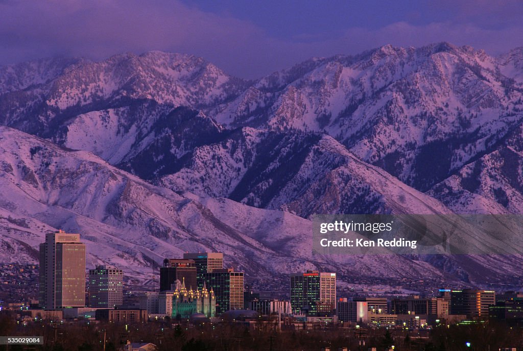 Salt Lake City and Mountains
